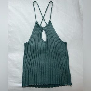 Forever 21, small criss cross back and open front basic sage top, never used.